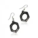 Bidri Silver Inlay Pentagon Shaped Earrings Pair