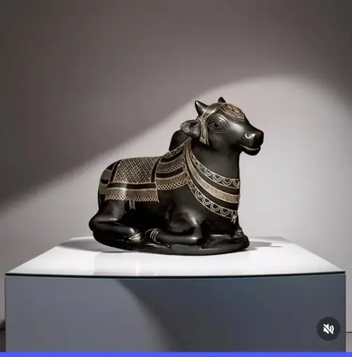 Bidri Silver Inlay Nandi