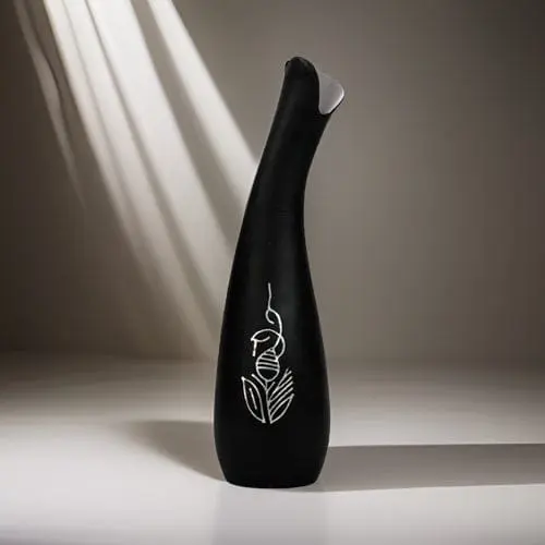 Bidri silver inlay rounded vase